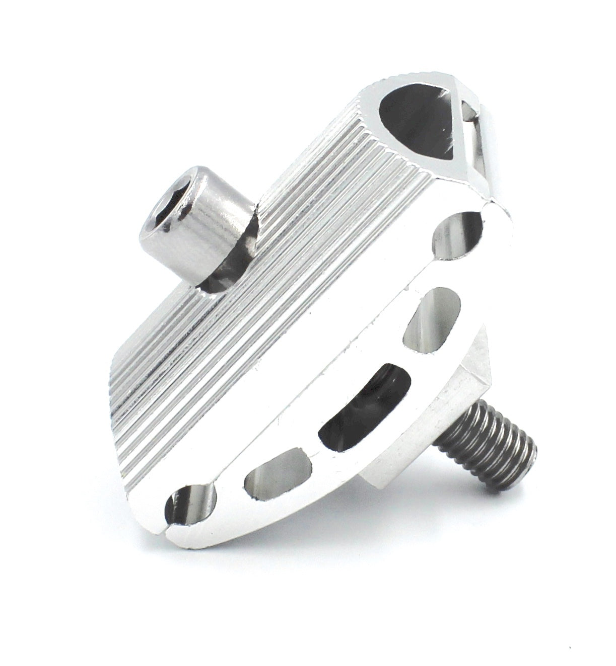 Satula-adapteri pyörään, alumiini/kromi – pituus- ja kulmasäätö, M8×50 mm pultilla