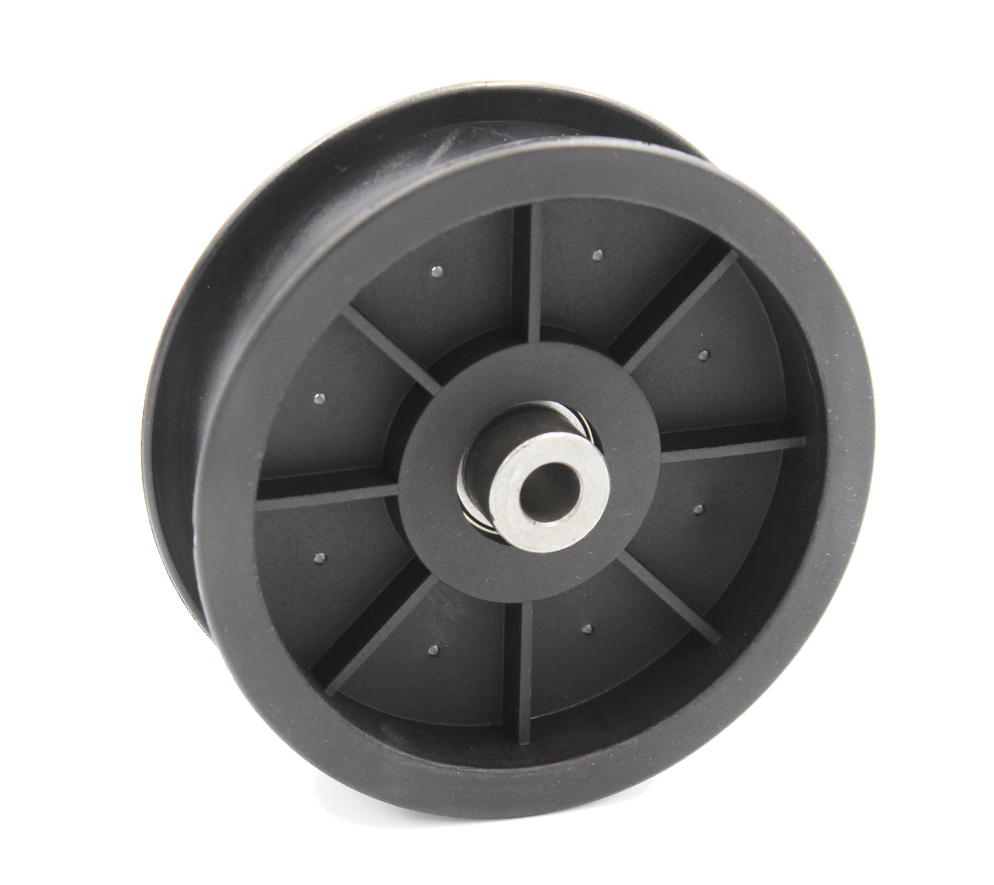 Taljapyörä hihnalle 115 mm kuulalaakeroitu lasikuitumuovista, 10 mm kiinnitys