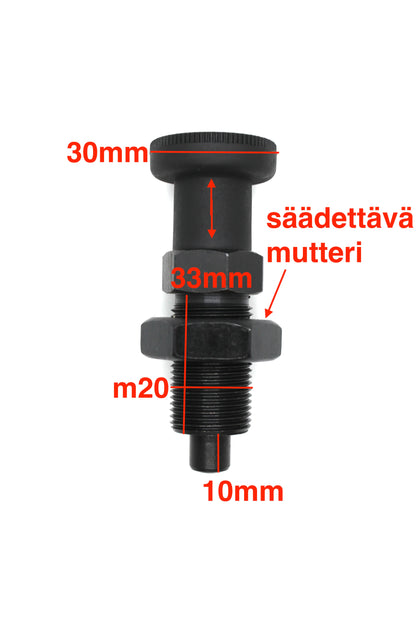Säätöruuvi M20 x 33mm – jousitoiminen