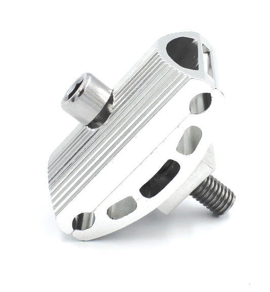 Satula-adapteri pyörään, alumiini/kromi – pituus- ja kulmasäätö, M8×50 mm pultilla
